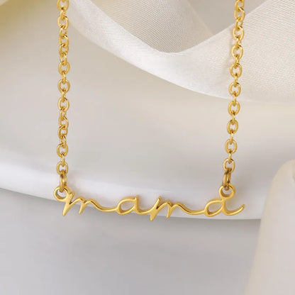 This is the Perfect Gift. Lovely Mama Letters Necklace For Women Stainless Steel Mom Baby long Chain Pendant Necklaces sexy accessories Mother's Day Gift, Valentines Day, Birthday