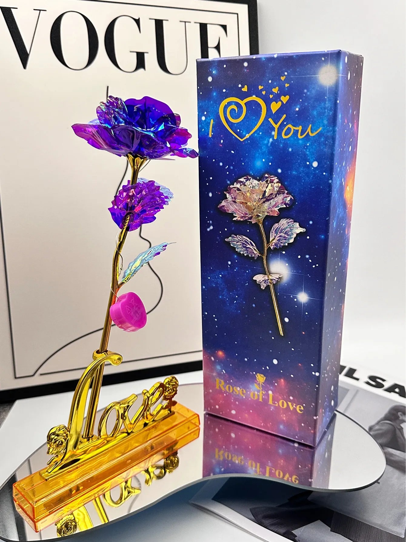 The Perfect Gift for Valentine's Day, Mother's Day, Birthday, Anniversay, Graduation, Christmas. Love Eternal Glow Rose.